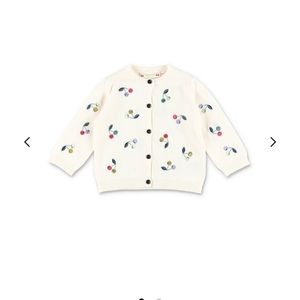 NWOT Bonpoint embroidered cherry cardigan, 2T